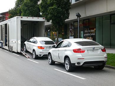 BMW X6 loaded for shipping to China